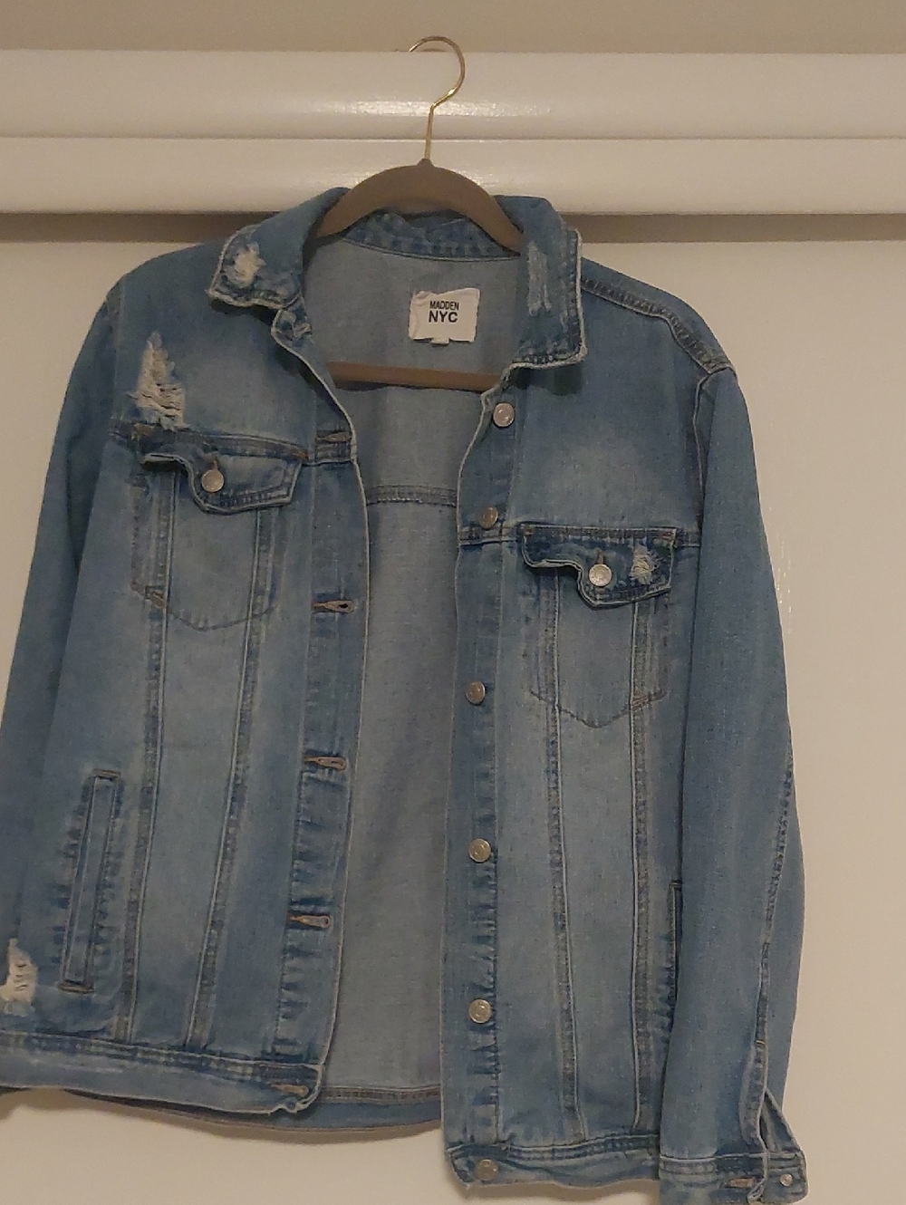 Light Wash Denim Shirt Jacket - Madden NYC